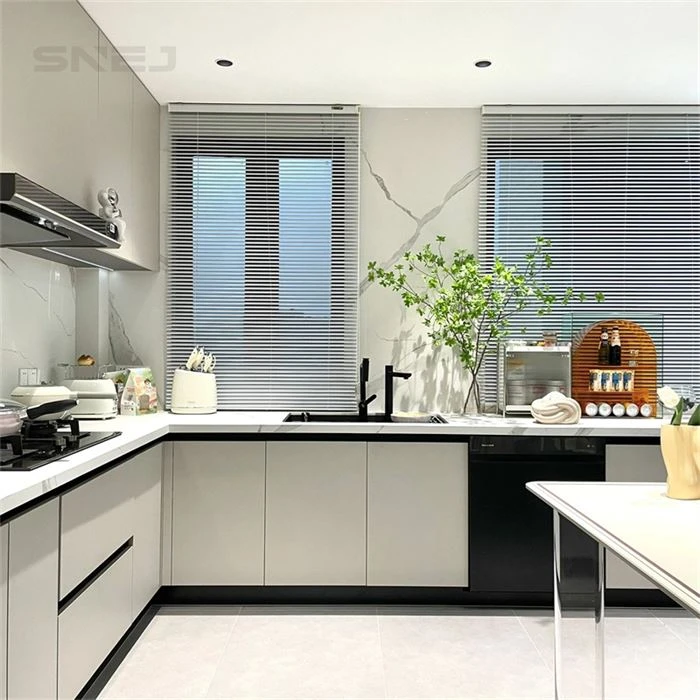 L-Shaped Custom Home Cabinets