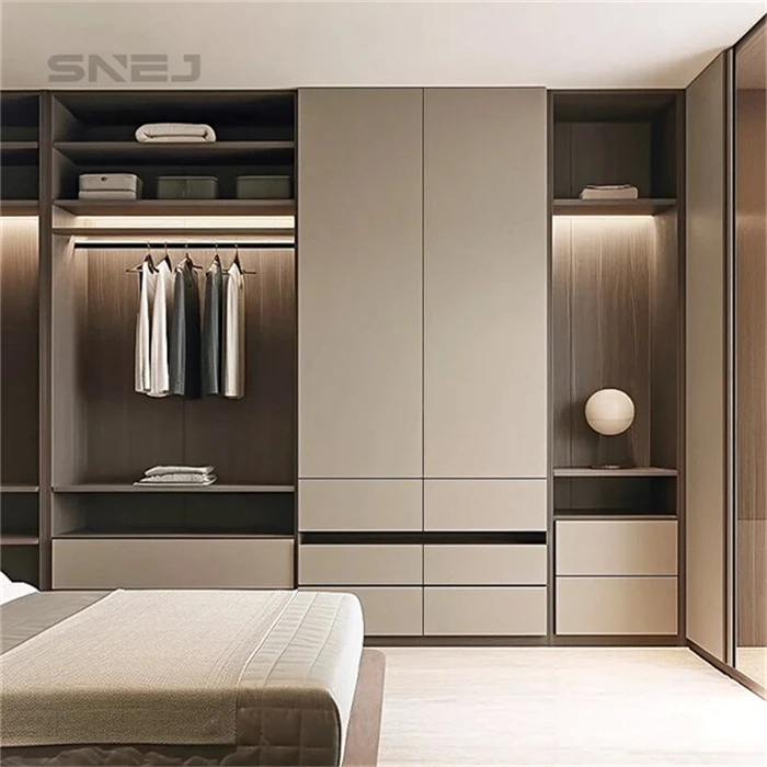 Modern Luxury Open Wardrobe Closet With Drawers